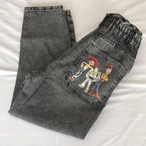 Zara X Disney Toy Story Paper Bag Jeans Grey Deni… - image 1